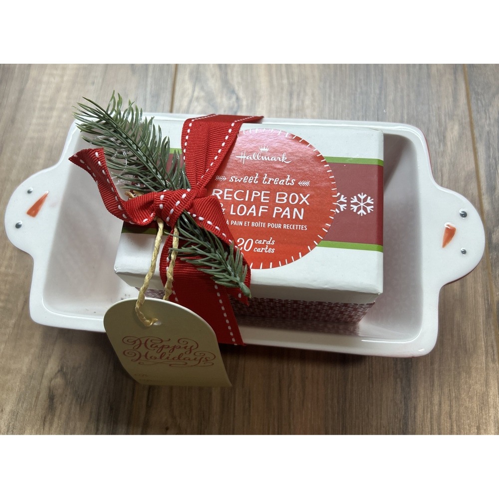 NWT Hallmark Sweet Treats Recipe Box & Ceramic Loaf Pan